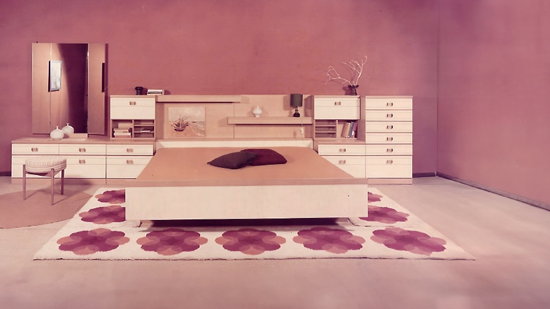 Eingerichtetes Schlafzimmer von 1966